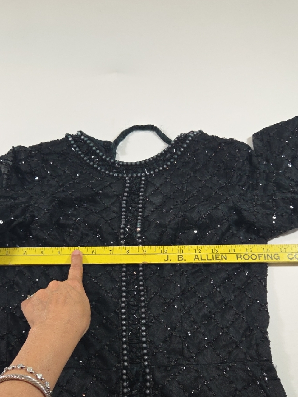 Boho Black Long Sleeve Beaded Evening Gown Festival Fairy Tulle Skirt Open Back - Picture 10 of 16